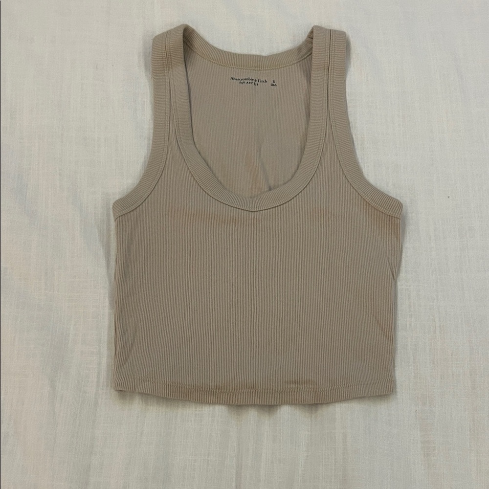 Abercrombie & Fitch Beige Ribbed Tank Top